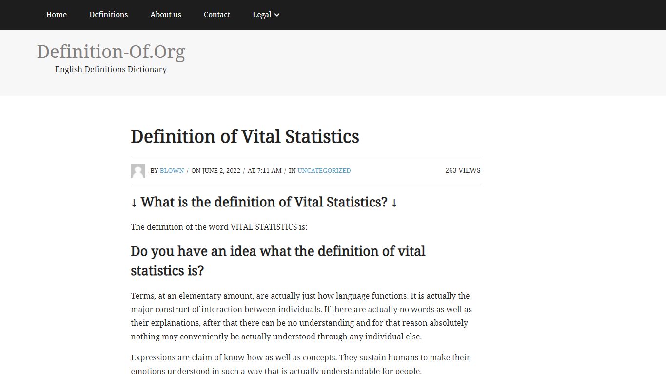 Definition of VITAL STATISTICS ⚡ | What is the meaning of VITAL ...