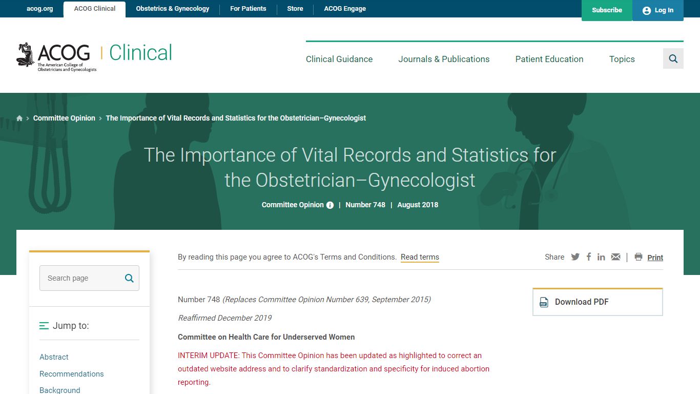 The Importance of Vital Records and Statistics for the ... - ACOG